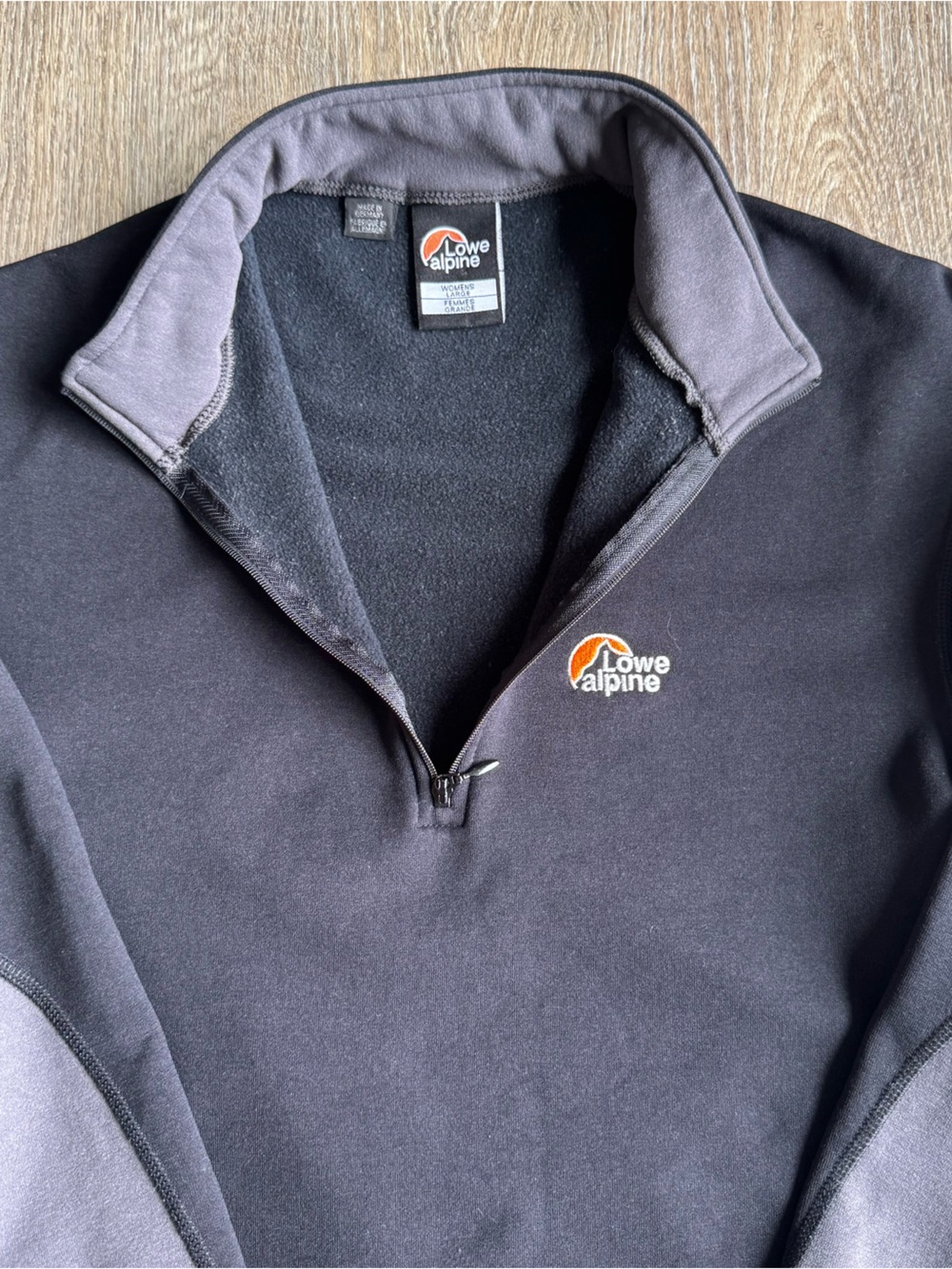 Lowe Alpine Women’s Black Gray Quarter Zip Performance Fleece Large